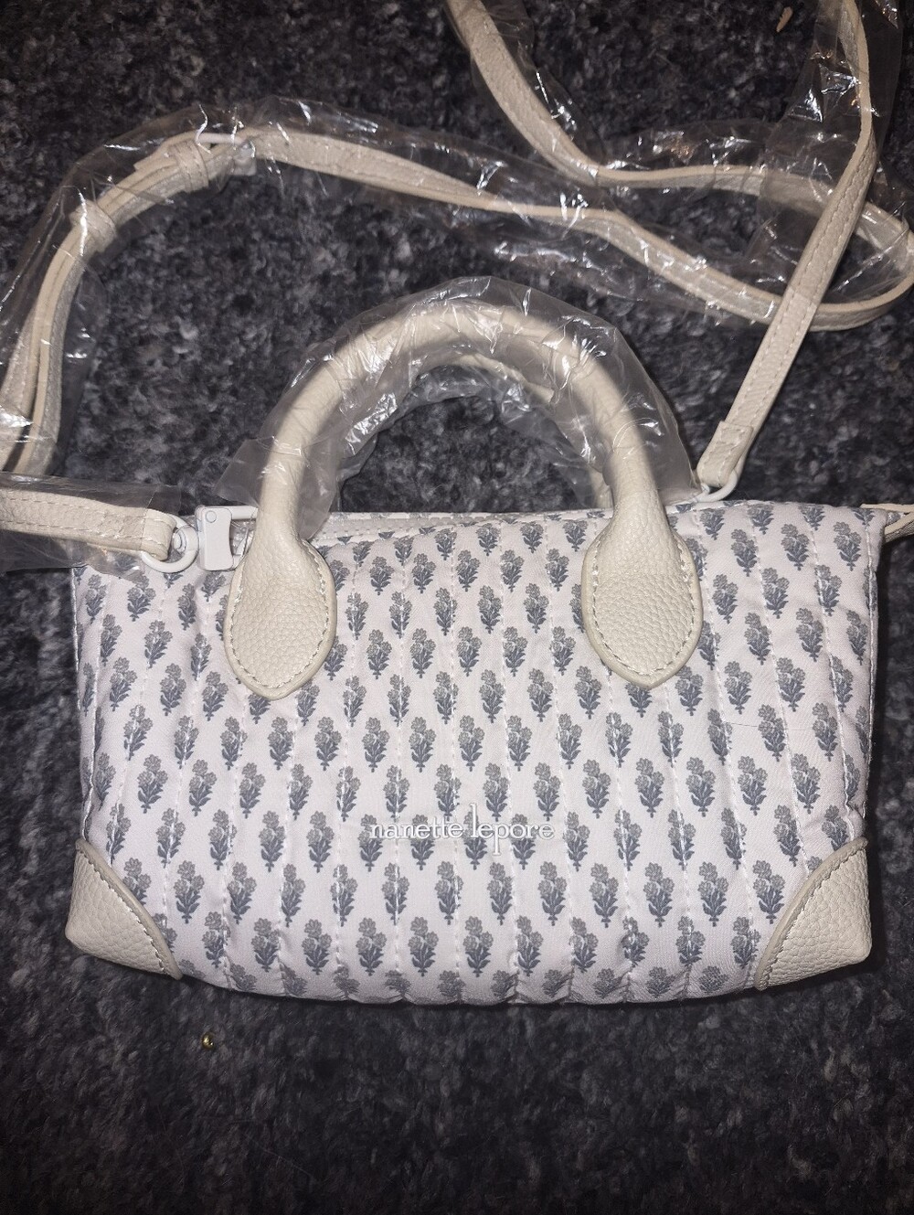 Nanette Leppre Cream Patterned Women’s Satchel - Elegant Everyday Bag NWOT